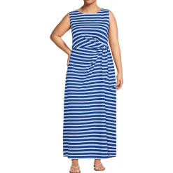 Women's Cotton Modal Sleeveless Tie Waist Maxi Dress
