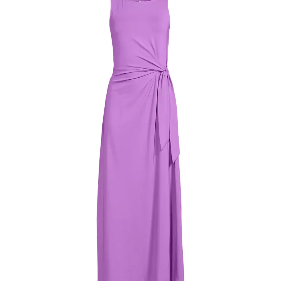 Women's Cotton Modal Sleeveless Tie Waist Maxi Dress
