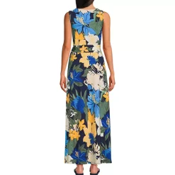 Women's Cotton Modal Sleeveless Tie Waist Maxi Dress