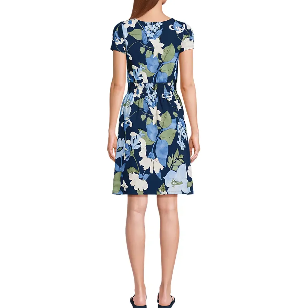 Women's Cotton Modal Smocked Waist Dress