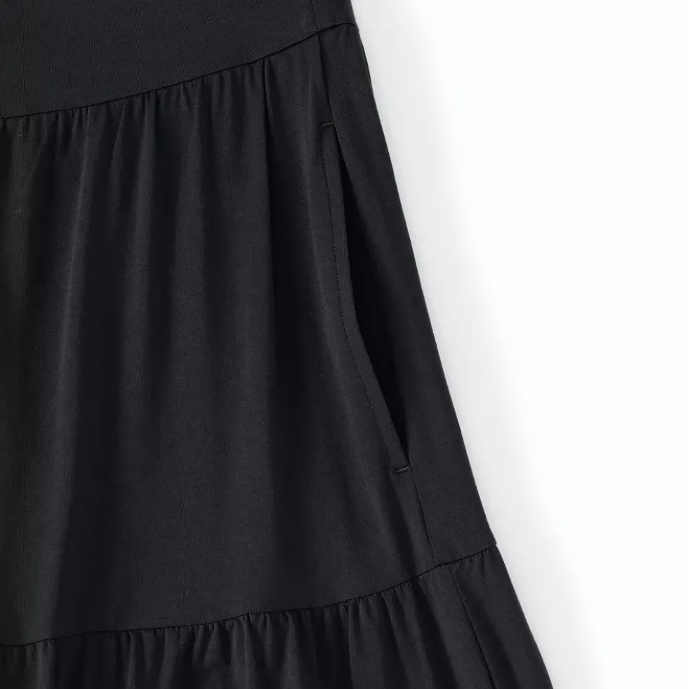 Women's Cotton Modal Twist Front Tiered Maxi Dress