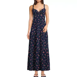 Women's Cotton Modal Twist Front Tiered Maxi Dress