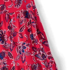 Women's Cotton Modal Twist Front Tiered Maxi Dress