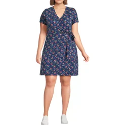 Women's Cotton Modal V Neck Mini Wrap Dress