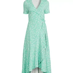Women's Cotton Modal Vneck Wrap Midi Dress