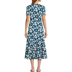 Women's Cotton Modal Vneck Wrap Midi Dress