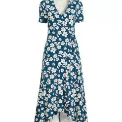 Women's Cotton Modal Vneck Wrap Midi Dress