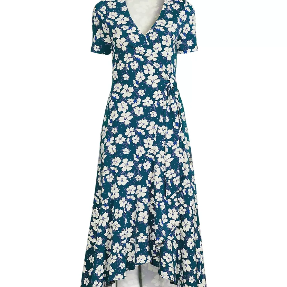 Women's Cotton Modal Vneck Wrap Midi Dress