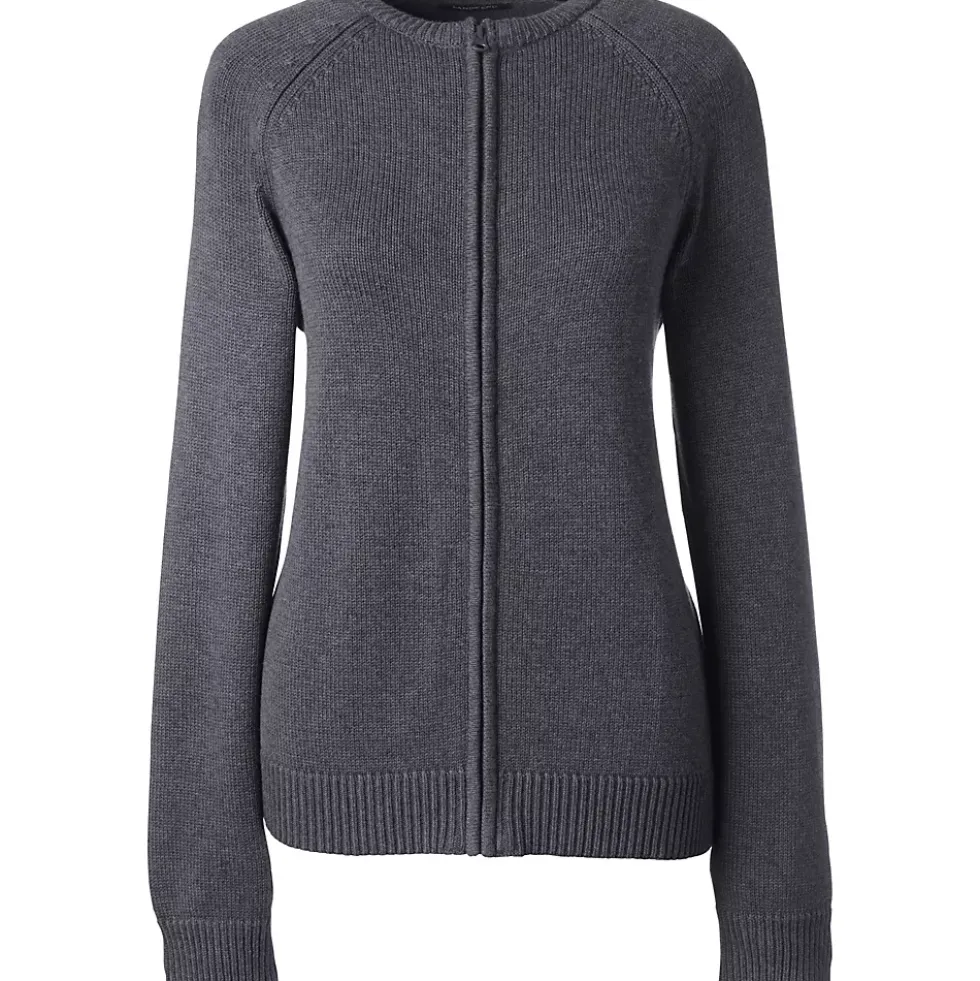 Women's Cotton Modal Zip-Front Cardigan Sweater