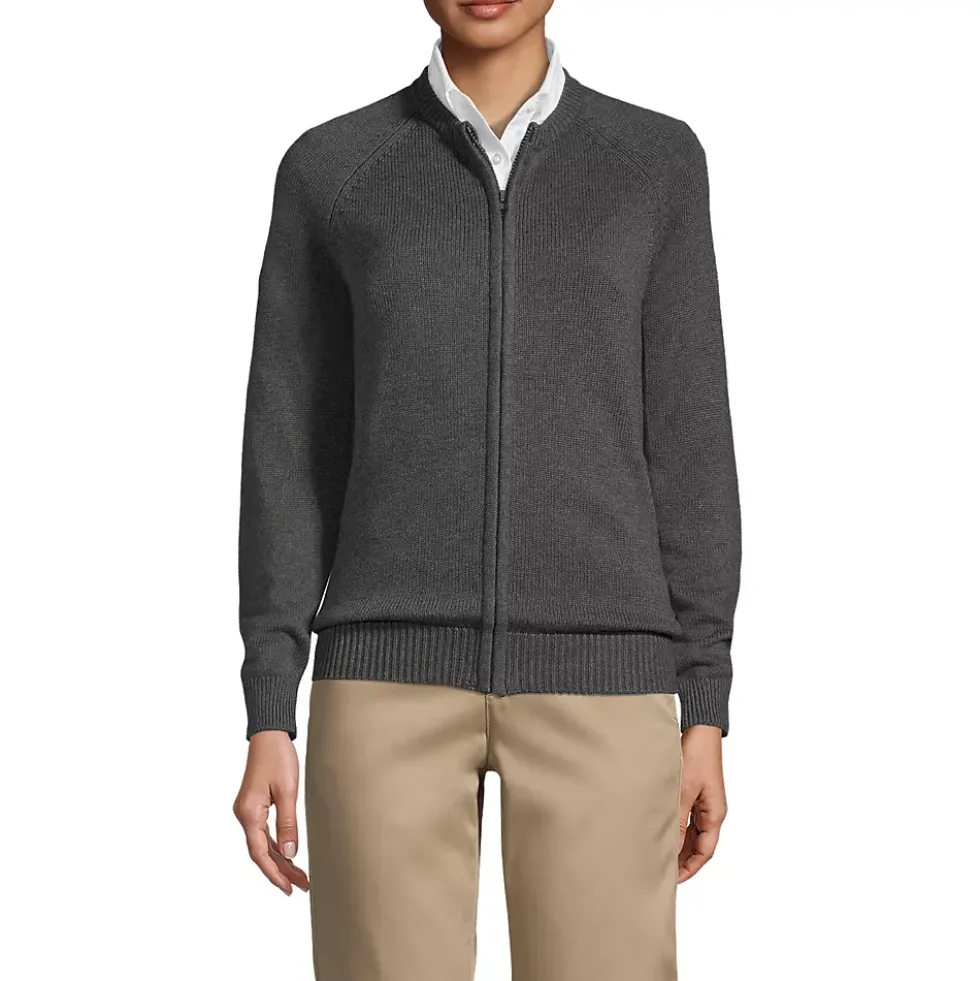Women's Cotton Modal Zip-Front Cardigan Sweater