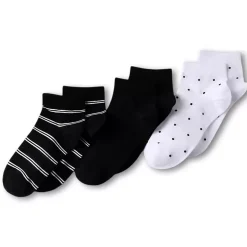 Women's Cotton Multi Print Quarter Crew Socks 3 Pack