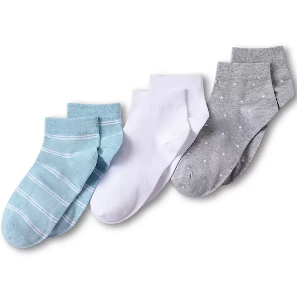 Women's Cotton Multi Print Quarter Crew Socks 3 Pack