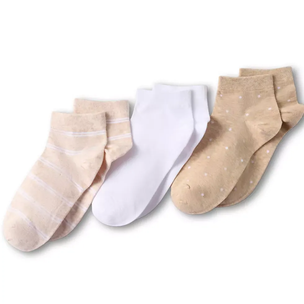 Women's Cotton Multi Print Quarter Crew Socks 3 Pack