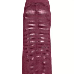 Women's Cotton Open Knit Maxi Swim Cover-up Skirt