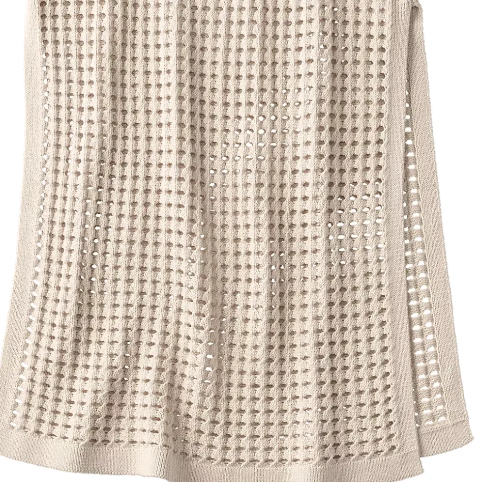 Women's Cotton Open Knit Maxi Swim Cover-up Skirt