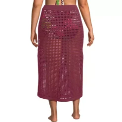 Women's Cotton Open Knit Maxi Swim Cover-up Skirt