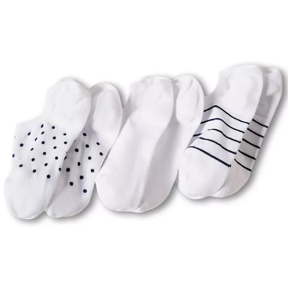 Women's Cotton Patterned No Show Socks 3 Pack