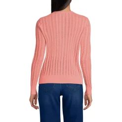 Women's Cotton Pointelle Modern Cardigan Sweater