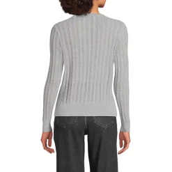 Women's Cotton Pointelle Modern Cardigan Sweater