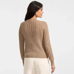 Women's Cotton Pointelle Modern Cardigan Sweater