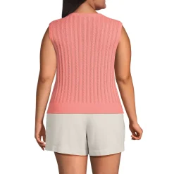 Women's Cotton Pointelle Shell Sweater