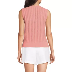 Women's Cotton Pointelle Shell Sweater