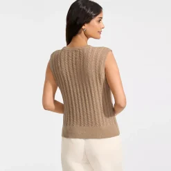 Women's Cotton Pointelle Shell Sweater