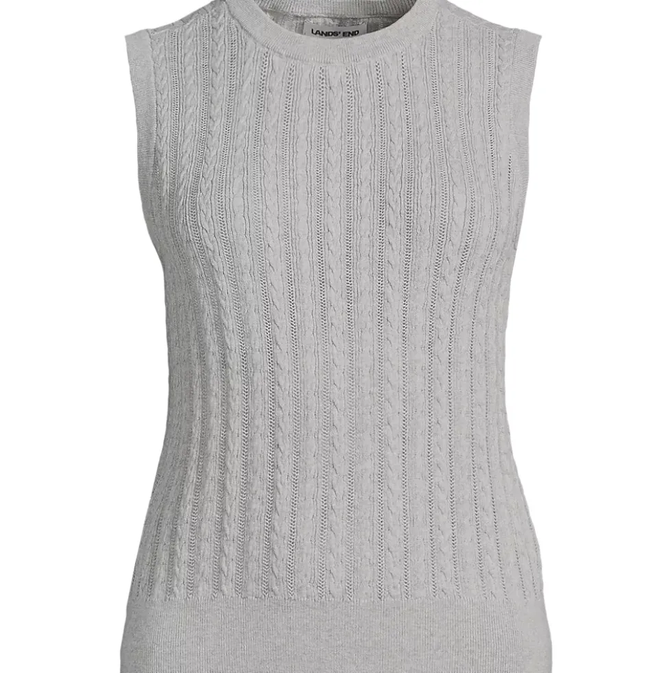Women's Cotton Pointelle Shell Sweater