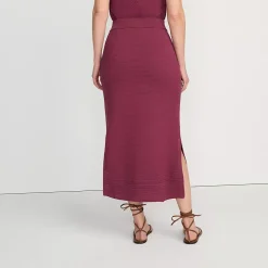 Women's Cotton Pointelle Sweater Maxi Skirt - Set Bottom