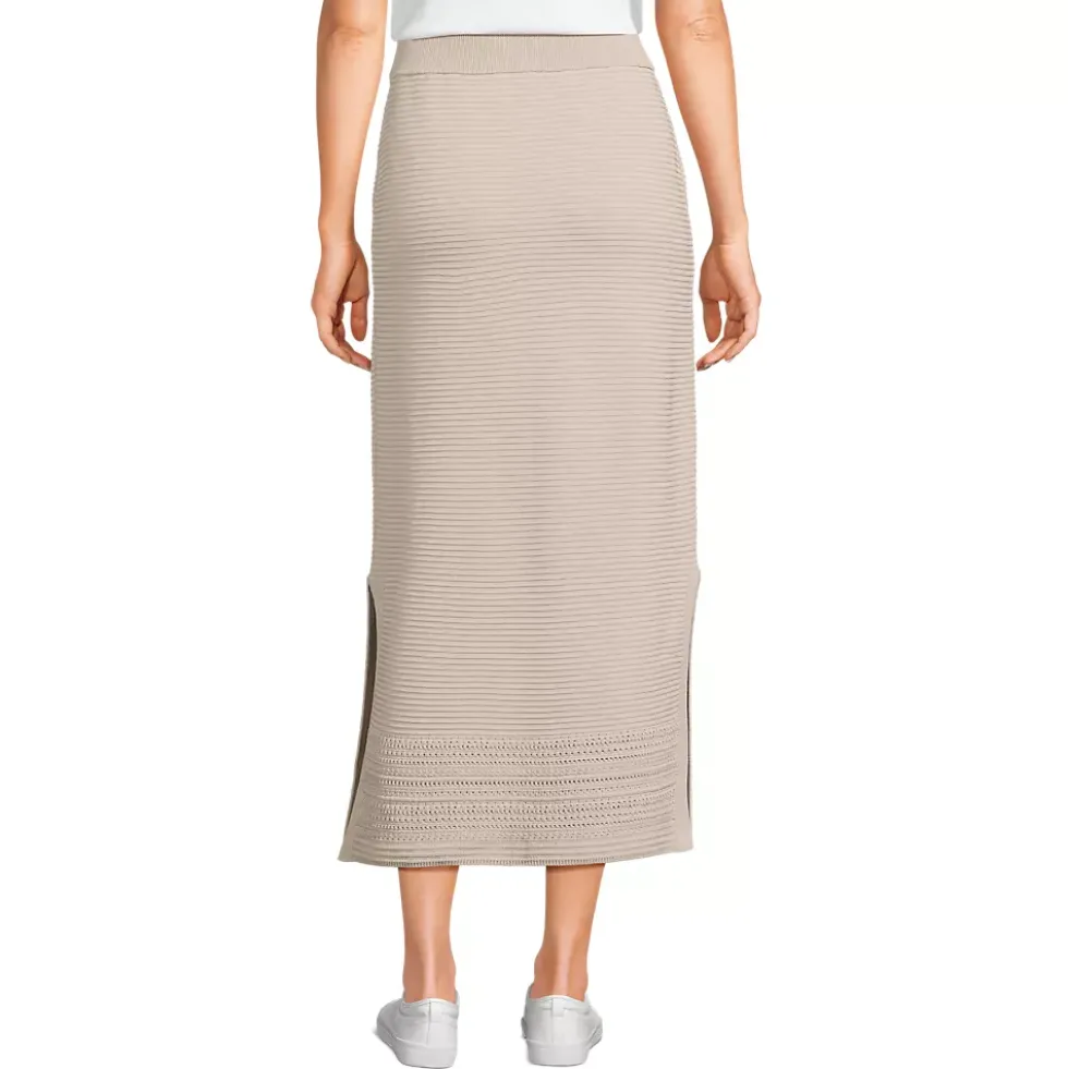 Women's Cotton Pointelle Sweater Maxi Skirt - Set Bottom