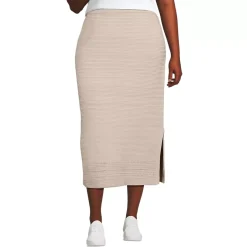Women's Cotton Pointelle Sweater Maxi Skirt - Set Bottom