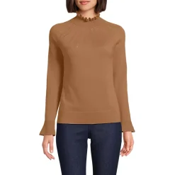 Women's Cotton Pointelle Turtleneck Sweater