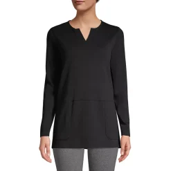 Women's Cotton Polyester Long Sleeve Tunic with Pockets