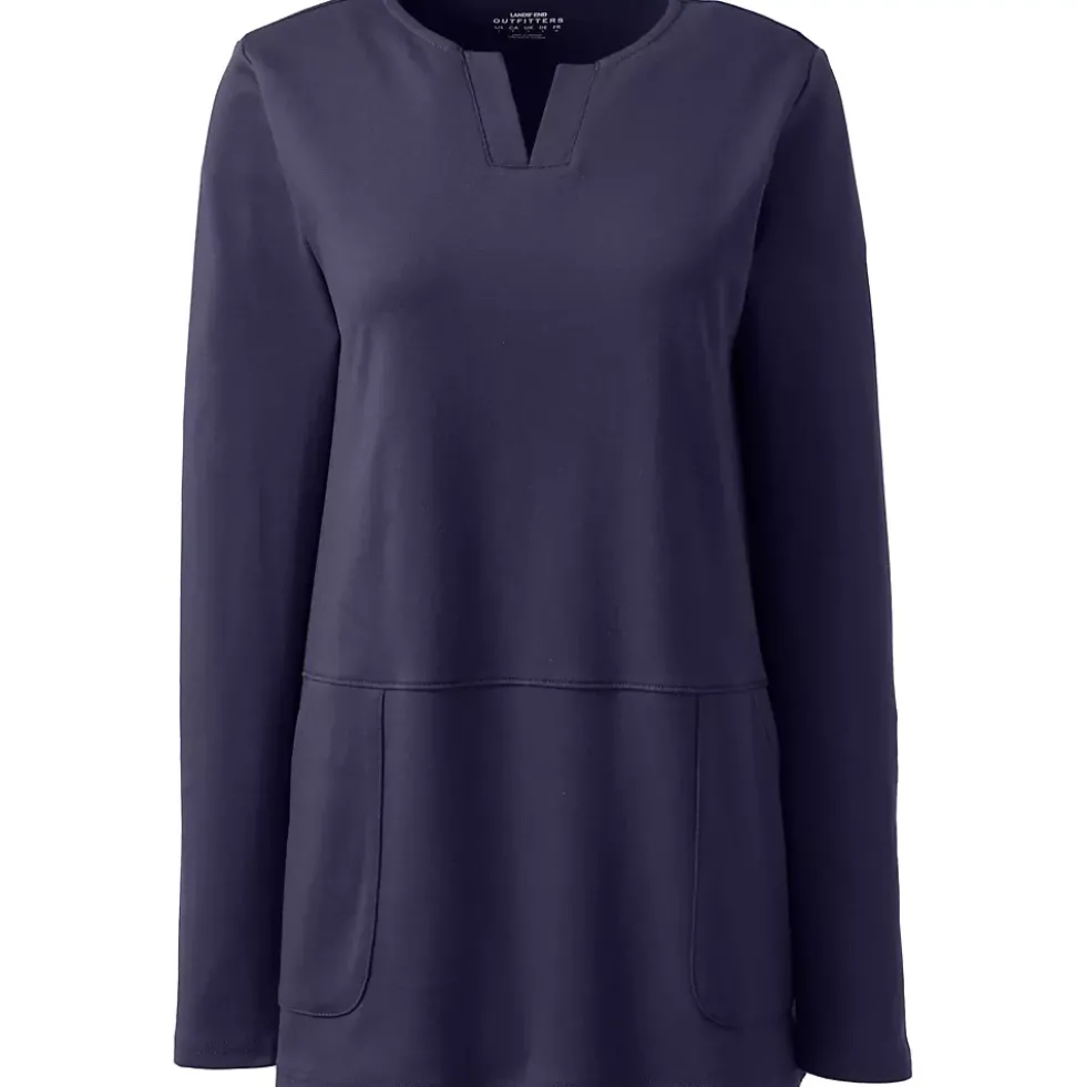 Women's Cotton Polyester Long Sleeve Tunic with Pockets