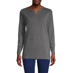 Women's Cotton Polyester Long Sleeve Tunic with Pockets