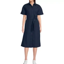 Women's Cotton Poplin Button Front Dress