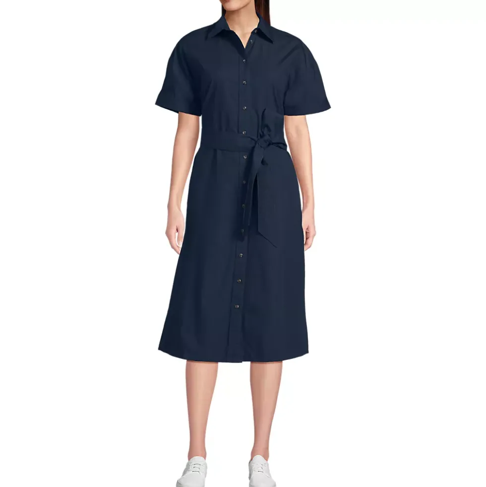 Women's Cotton Poplin Button Front Dress