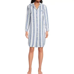 Women's Cotton Poplin Long Sleeve Sleepshirt Nightgown