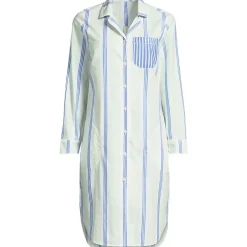 Women's Cotton Poplin Long Sleeve Sleepshirt Nightgown