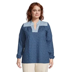 Women's Cotton Poplin Peasant Shirt