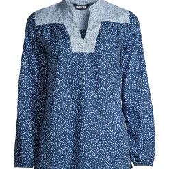 Women's Cotton Poplin Peasant Shirt