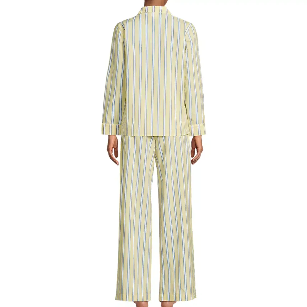 Women's Cotton Poplin 2 Piece Pajama Set - Long Sleeve Top and Pants
