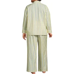 Women's Cotton Poplin 2 Piece Pajama Set - Long Sleeve Top and Pants
