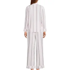 Women's Cotton Poplin 2 Piece Pajama Set - Long Sleeve Top and Pants