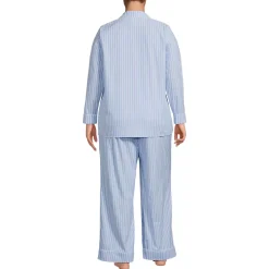 Women's Cotton Poplin 2 Piece Pajama Set - Long Sleeve Top and Pants