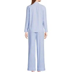 Women's Cotton Poplin 2 Piece Pajama Set - Long Sleeve Top and Pants