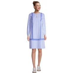 Women's Cotton Poplin Split Neck Dress