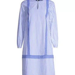 Women's Cotton Poplin Split Neck Dress