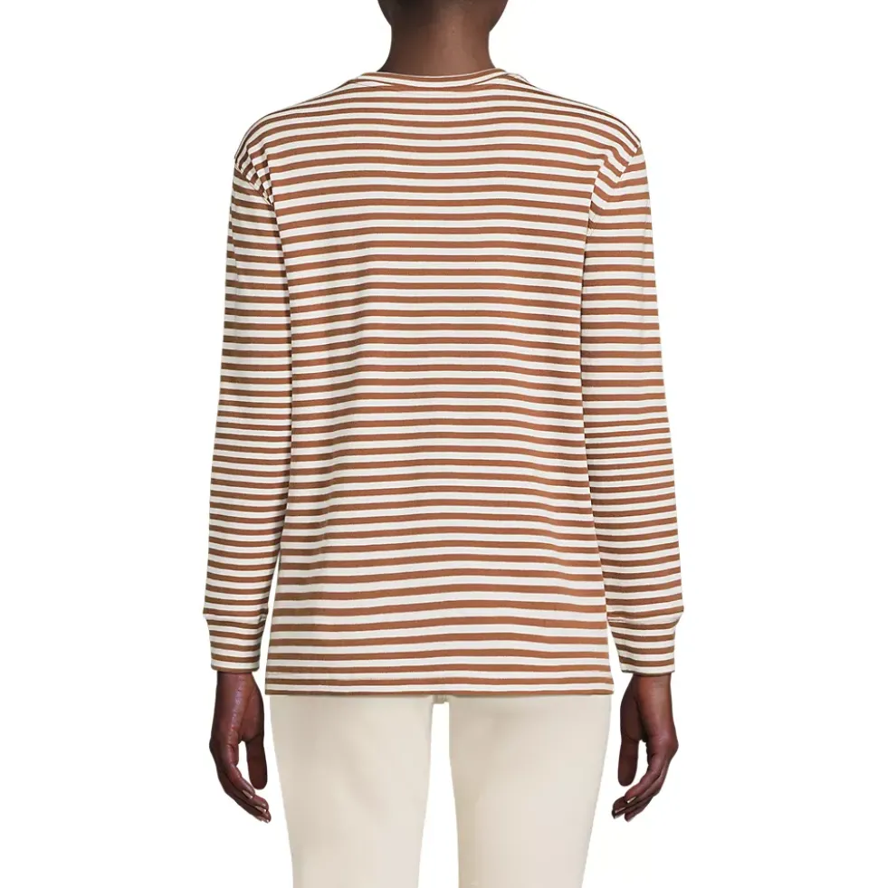 Women's Cotton Relaxed Long Sleeve Crew Neck