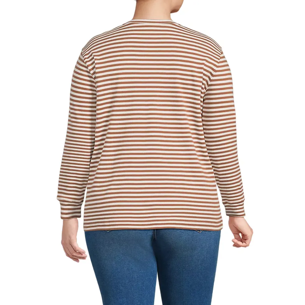 Women's Cotton Relaxed Long Sleeve Crew Neck